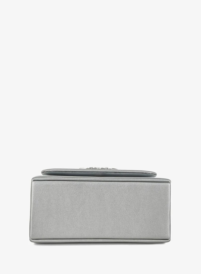 London Rag Silver Pearl Top-Handle Diamante Brooch Bag in Silver for Women | Best Price UAE