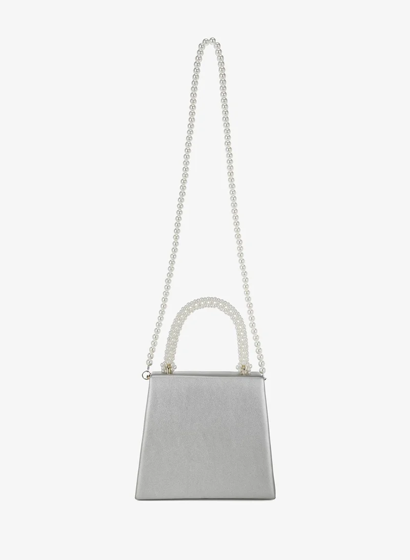 London Rag Silver Pearl Top-Handle Diamante Brooch Bag in Silver for Women | Best Price UAE