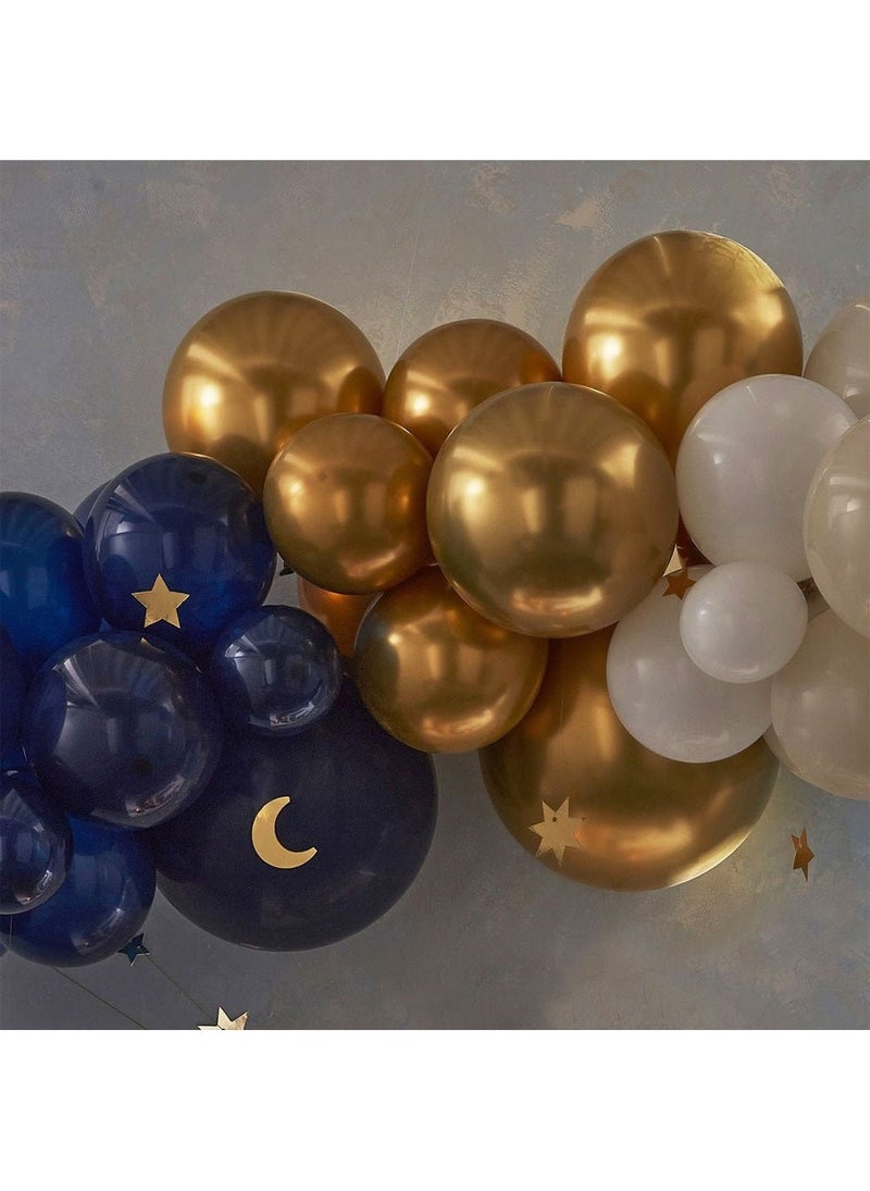 Ginger Ray Eid Mubarak Balloon Arch Blue Gold White DIY Kit - Image 3