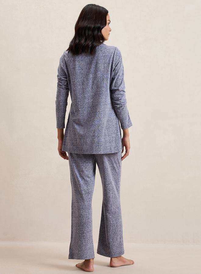 Femmella Melange Button Down Top & Pants Co-Ords by Styli  - Image 3