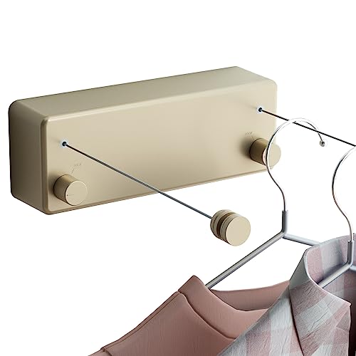 JOOM Retractable Clothesline Indoor Double Clothes Lines retracting | Heavy Duty for Drying Laundry line Outdoor|Wall Mounted Stainless Steel 13.8Feet Two line (Gold) - Image 1