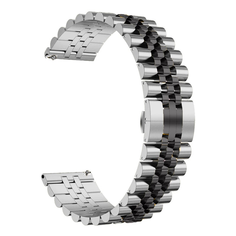 erorex For Huawei Watch Gt3 Se Five Bull Half Round Stainless Steel Watch Band + Strap Removal Tool(Silver+Black) - Image 3