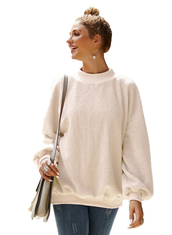 Loquat Plush Long Sleeve Teddy Velvet Pullover 