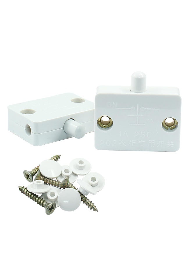 2 Pcs Cabinet Door Switch, Wardrobe Closet Light On/Off Touch Switch, White, Compatible with 12V 24V 110V - Image 3