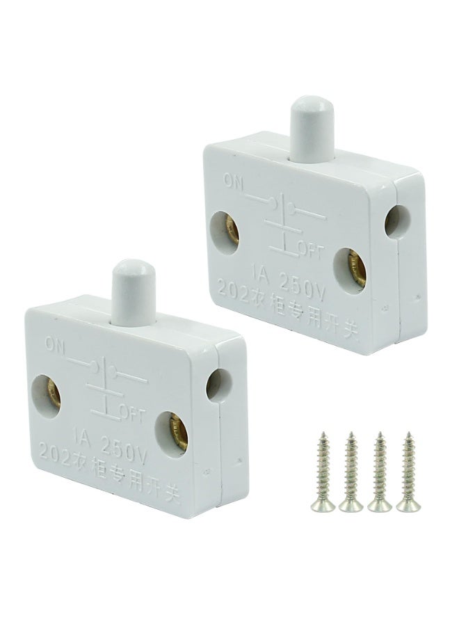 2 Pcs Cabinet Door Switch, Wardrobe Closet Light On/Off Touch Switch, White, Compatible with 12V 24V 110V - Image 5