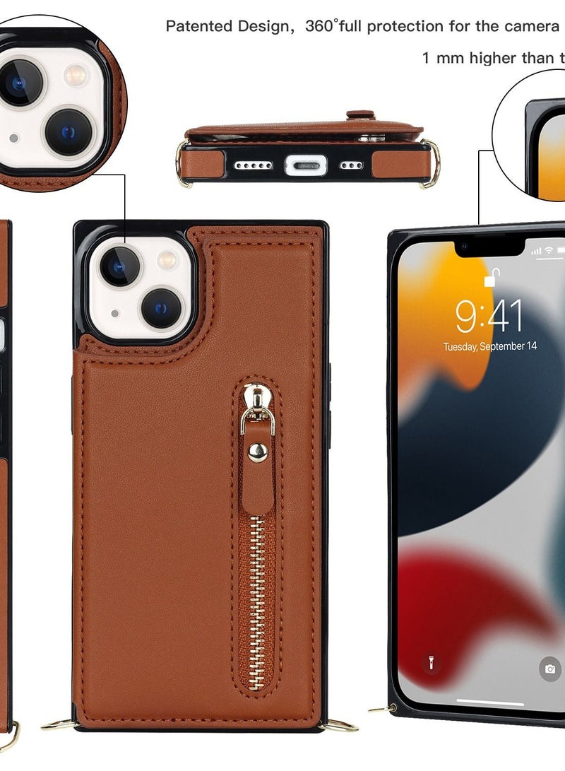 Suitable For IPhone Crossbody Lanyard Zipper Leather Case - Image 2