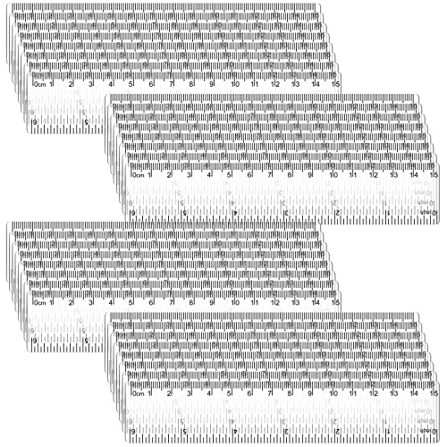 Spakon 32 Pack 6 Inch Mini Rulers Bulk Plastic Small Rulers with Inches and Centimeters, Drafting Measuring Tool Set for Classroom Kids Student School Office Supplies(6 Inch,Clear) - Image 1