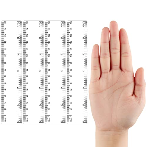 Spakon 32 Pack 6 Inch Mini Rulers Bulk Plastic Small Rulers with Inches and Centimeters, Drafting Measuring Tool Set for Classroom Kids Student School Office Supplies(6 Inch,Clear) - Image 3