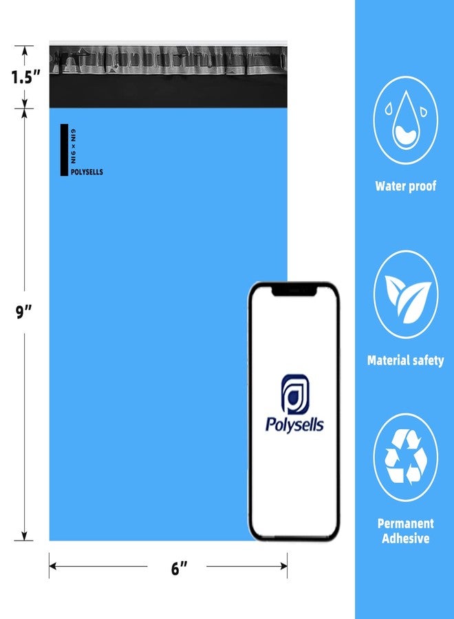 POLYSELLS Poly Mailers Shipping Envelopes, Strong Adhesive Sealing, Waterproof, and Tear-resistant Postal Mailing Bags. Mailer Bags for clothing, books, and accessories (Blue, 6x9 Inch, 1000 pcs) - Image 2