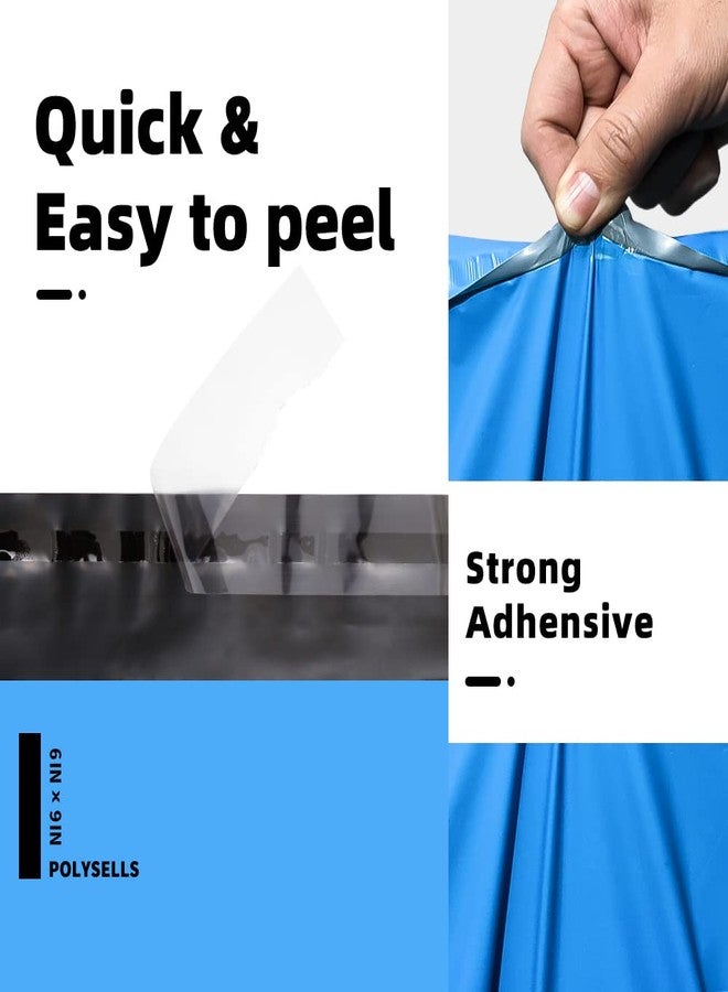 POLYSELLS Poly Mailers Shipping Envelopes, Strong Adhesive Sealing, Waterproof, and Tear-resistant Postal Mailing Bags. Mailer Bags for clothing, books, and accessories (Blue, 6x9 Inch, 1000 pcs) - Image 3