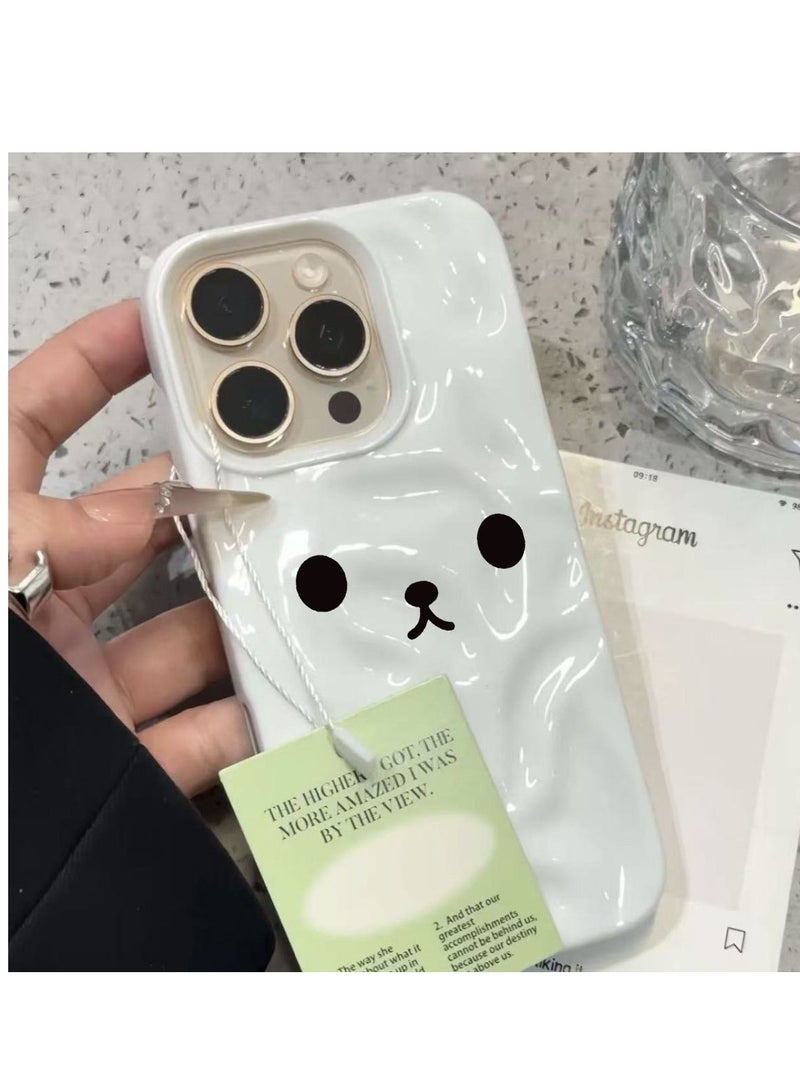 NIBEMINENT Easy Bear Emoji Protective TPU Case Cover For iPhone 14, White