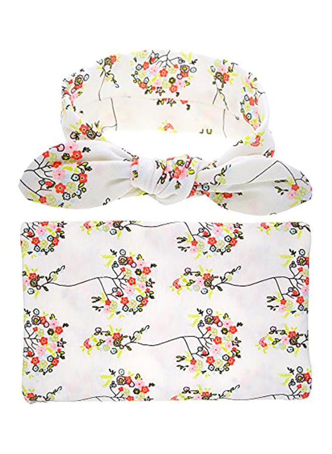 نيبمينينت بطانية بطبعة زهور مع ربطة رأس - Image 1