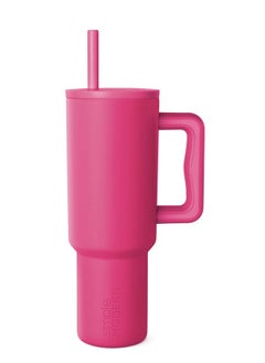 Simple Modern Simple Modern 40 oz Tumbler with Handle and Straw Lid | Leak-Proof Insulated Stainless Steel Water Bottle Travel Mug Cupholder Use | Gifts for Women Men Him Her | Trek Signature | Berry  - Image 1