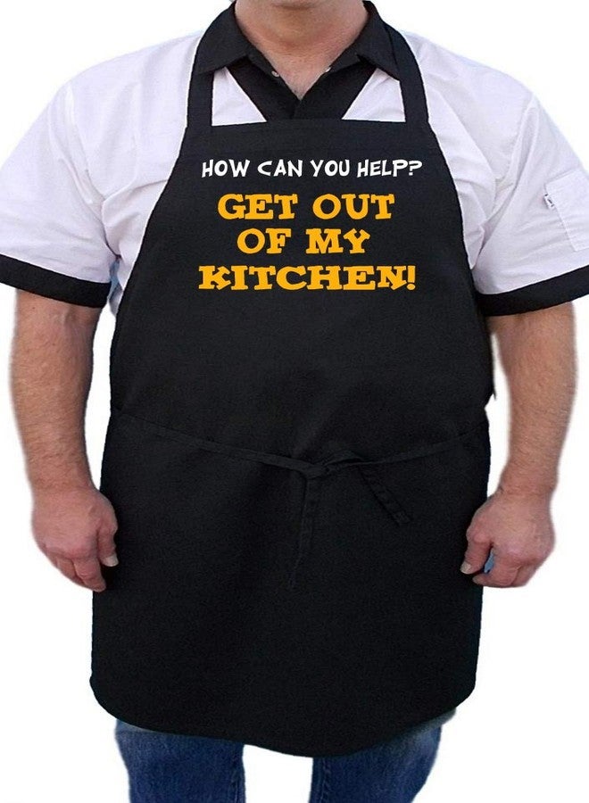 CoolAprons Funny Black Cooking Apron Get Out Of My Kitchen, Comical Novelty Aprons With Bold Attitude For Home Chefs - Image 4