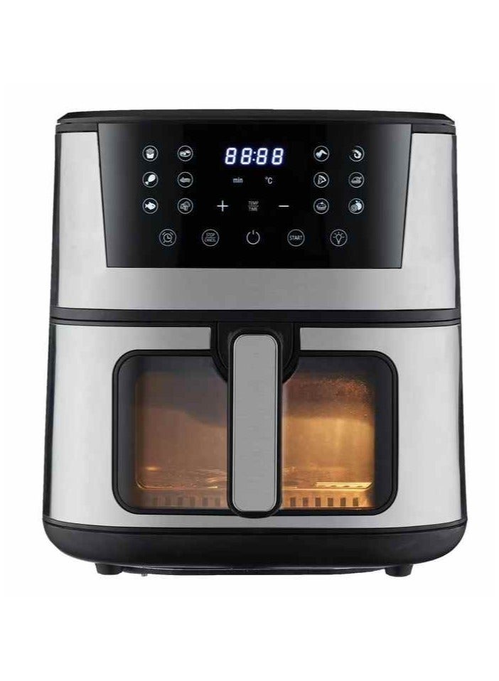 مقلاة هوائية رقمية سعة 7 لتر مع تحكم باللمس وشاشة رقمية، 12 وضعًا للطهي، درجة حرارة قابلة للتعديل، مؤقت 60 دقيقة، طهي خالي من الزيت للقلي والخبز والشوي والتحميص - Image 2