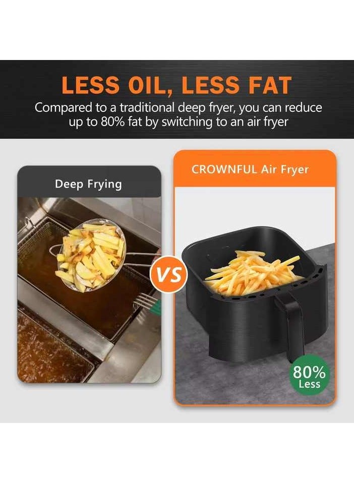 مقلاة هوائية رقمية سعة 7 لتر مع تحكم باللمس وشاشة رقمية، 12 وضعًا للطهي، درجة حرارة قابلة للتعديل، مؤقت 60 دقيقة، طهي خالي من الزيت للقلي والخبز والشوي والتحميص - Image 5