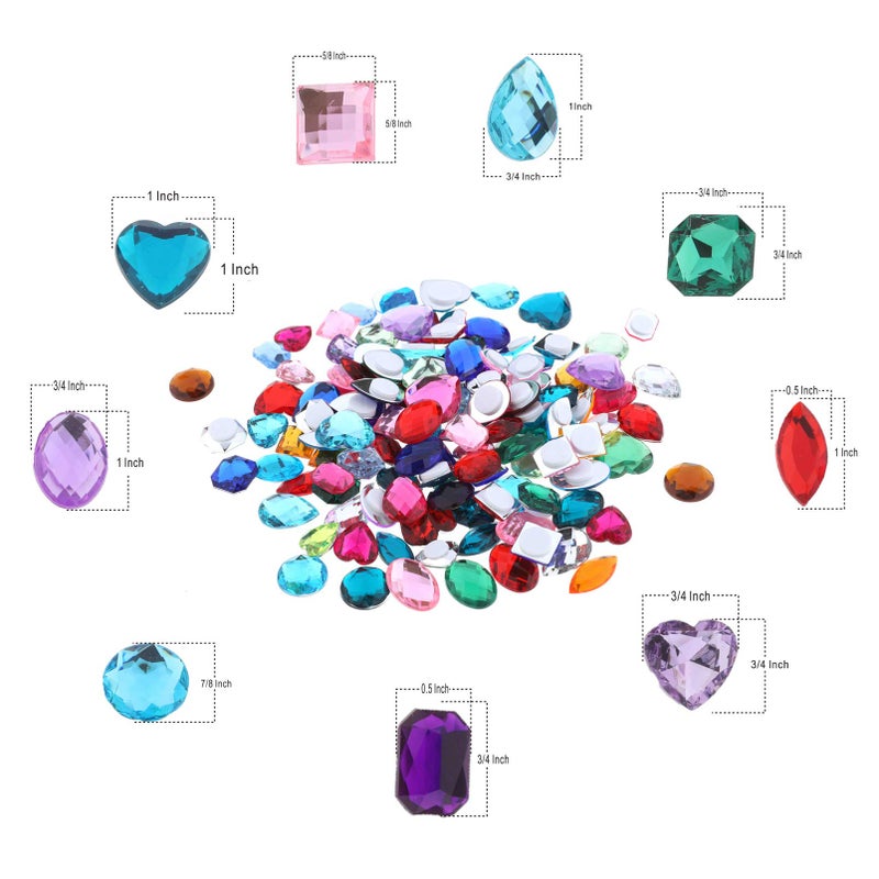 RICHNESS 110pcs Self Adhesive Craft Jewels Jumbo Bling Crystal Gem Stickers Assorted Shapes Colors Rhinestone Stickers for Arts & Crafts Projects - Image 3