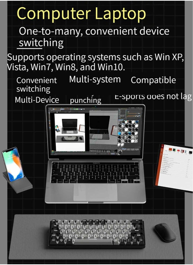 M MIAOYAN - 63-key hybrid light pluggable blue axis computer game mechanical keyboard - Image 1