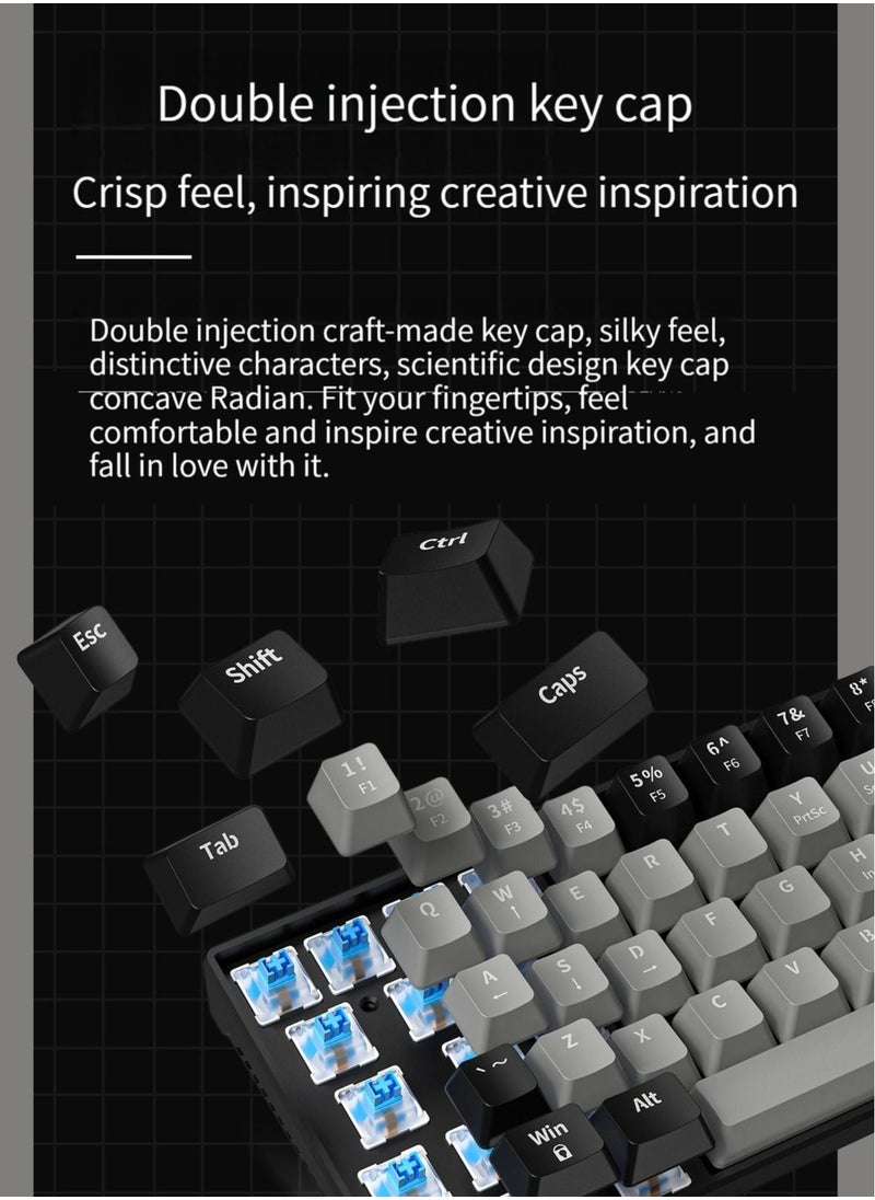 M MIAOYAN - 63-key hybrid light pluggable blue axis computer game mechanical keyboard - Image 1