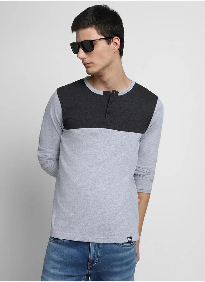 Dennis Lingo Printed Long Sleeves Neck T-Shirt by Styli