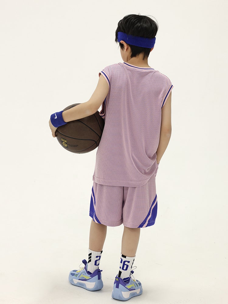 Cool Kidsren'S Basketball Uniform Two-Piece Set Panda Yuan Yuan Summer Boy'S Sports Quick-Drying Suit - Image 4