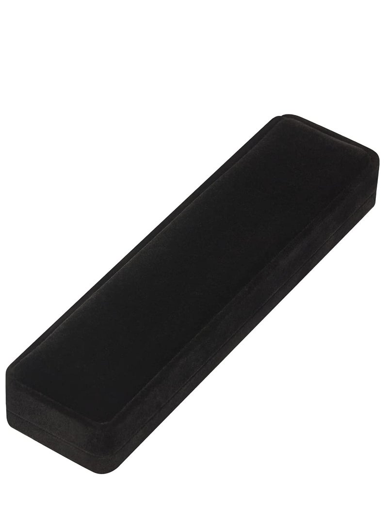 Long Velvet Jewelry Chain Necklace Gift Box Set, Bracelet Storage Case, Jewelry Display Box for Wedding, Engagement, Proposal, Birthday and Anniversary 1 Piece (Black) - Image 3