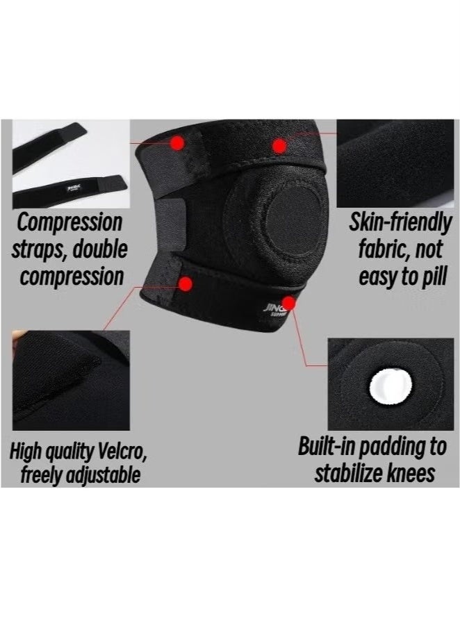 Bukela 1-Piece Patella Knee Braces Adjustable Knee Braces for Knee Pain Prevention and Relief Neoprene Knee Braces Running Support Straps Patella Stabilizer Braces for Running Gym Basketball - Image 2