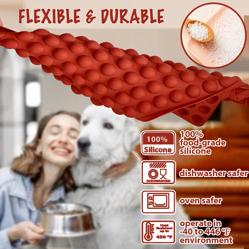 HKNMTT Mini Semi Sphere Shape Molds Silicone, 296 Cavities Round Baking Moulds for Dog Treats Snack Candy Chocolate Chip Cookie Wax Yogurt Melts, Oven Safe Small Half Ball Pellet Sheets - Image 3