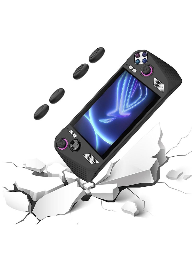 Compatible with Asus ROG Ally 2023 Handheld Game Console All-inclusive Silicone Protective Case Anti-drop Protective Case (Black) - Image 3