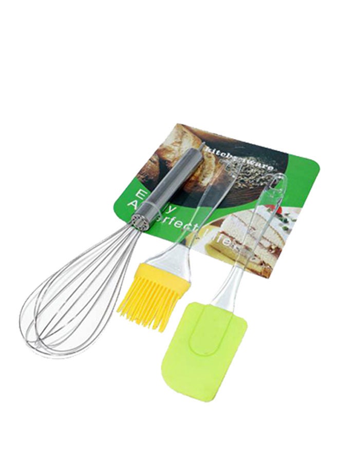 3 - Pieces Cooking Tools Set: Oil Brush, Egg Beater And Spoon