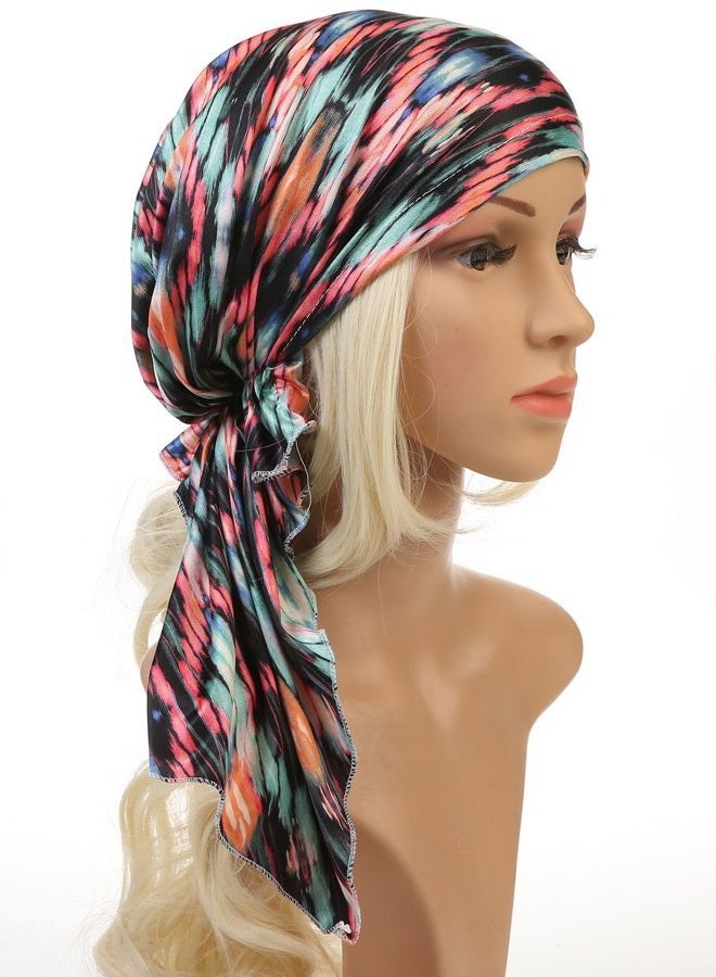 DancMolly Summer Chemo Scarf Lightweight Silky Beanie Ruffle Cap Cancer Headwear for Womens (Style 09,Print-Snakeskin) - Image 2
