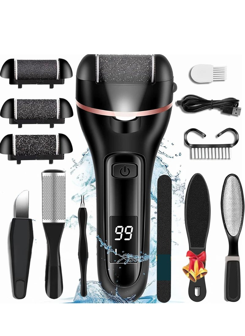 BIXBITE - 18 Pcs Foot Scrubber for Dead Skin, Get Smooth Feet at Home with Electric Callus Remover for Feet, Rechargeable Electric Foot Callus Remover for Cracked Heels, 30+ Foot Scrub Salon Procedures - Image 1