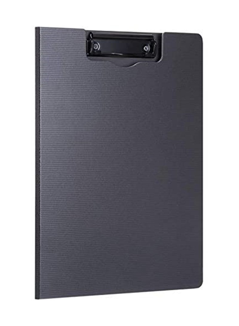 SYOSI Clipboard, Classic Clipboards Plastic Clip Board A4 Folding Document Folder For Office Nursing Teacher Student Stationery Test, A4 Size 9 x 12.5 Inch With Low Profile Metal Clip (Black)  - Image 1