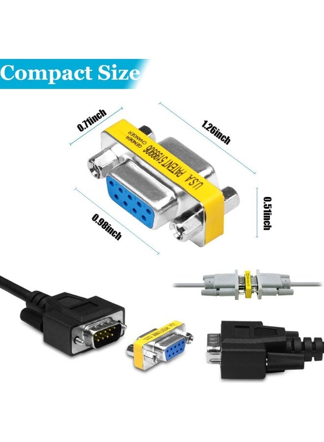 سونسر 4-حزمة 9Pin RS232 كبل تسلسلي DB9 أنثى إلى أنثى محول صغير لتغيير الجنس موصل قارنة - Image 2