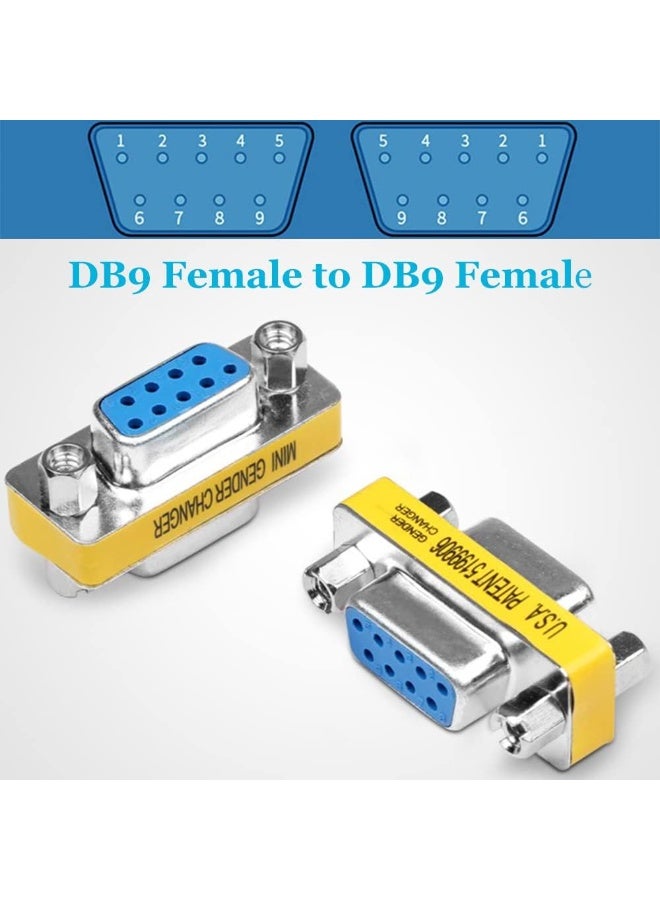 سونسر 4-حزمة 9Pin RS232 كبل تسلسلي DB9 أنثى إلى أنثى محول صغير لتغيير الجنس موصل قارنة - Image 3