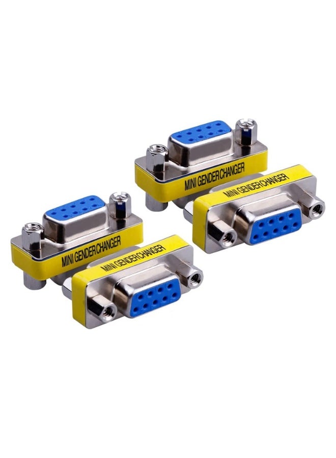 سونسر 4-حزمة 9Pin RS232 كبل تسلسلي DB9 أنثى إلى أنثى محول صغير لتغيير الجنس موصل قارنة - Image 1