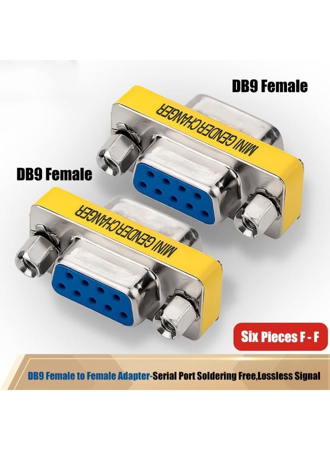 سونسر 4-حزمة 9Pin RS232 كبل تسلسلي DB9 أنثى إلى أنثى محول صغير لتغيير الجنس موصل قارنة - Image 4