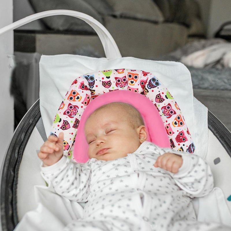 KAKIBLIN Toddler Head Support for Car Seat, Infant Car Seat Insert, Baby Soft Neck and Body Support Pillow for Carseat, Pink - Image 3