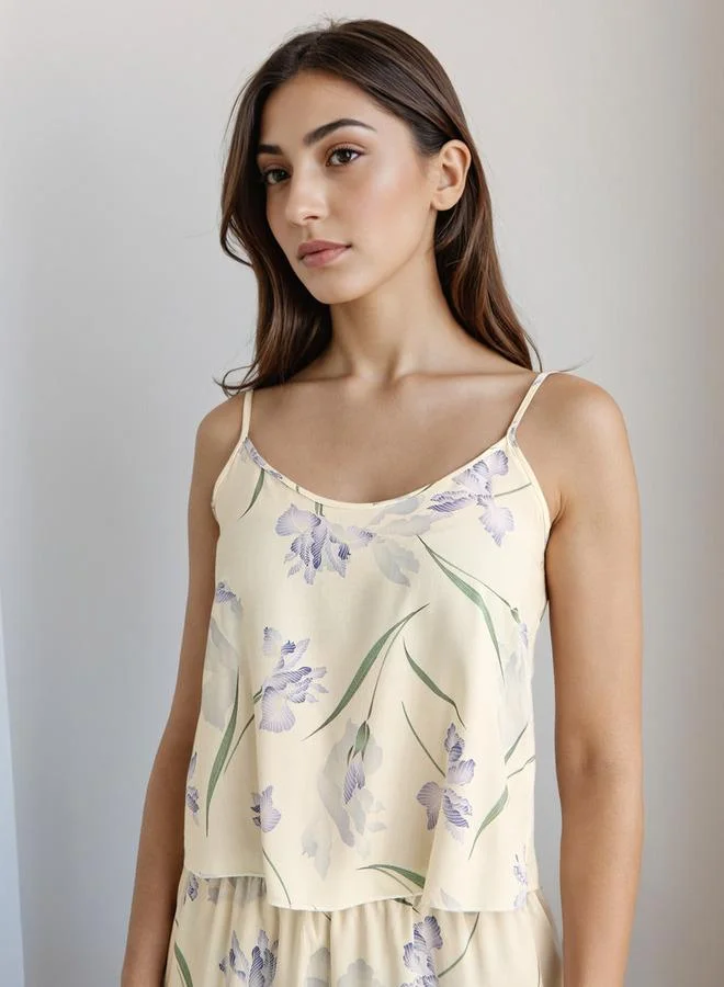 سبلاش فيڤ طقم بيجامة مع روب وبلوزة بلا أكمام وبنطلون بيجامة