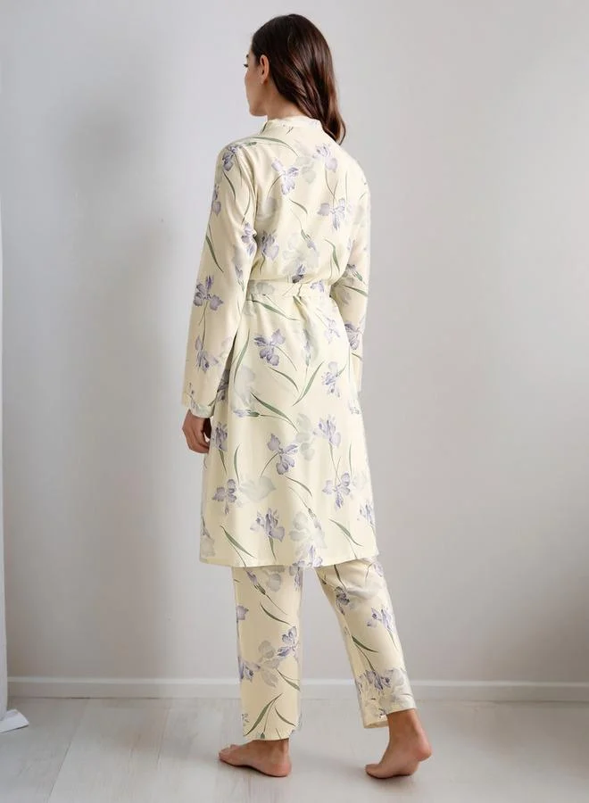 Splash FAV  Pyjama Set with Robe Sleeveless Top & Pyjamas for Women | Best Price UAE