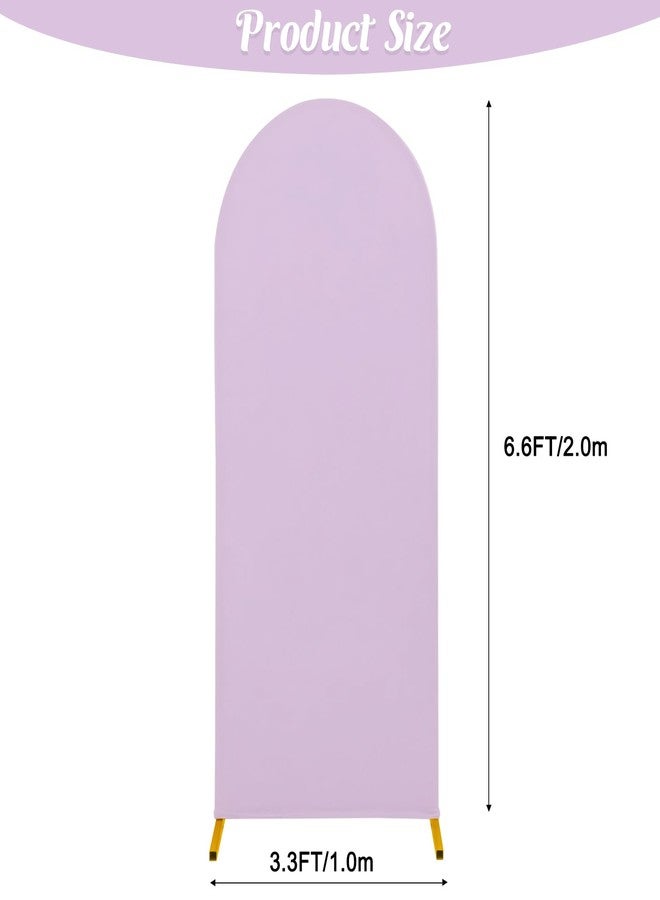 FEINIGESI Spandex Fitted Wedding Arch Cover 6.6FT Round Top Stand Covers Double-Side Chiara Cover Backdrop Cover for Wedding Birthday Party Ceremony Baby Shower Decoration(Lavender) - Image 2