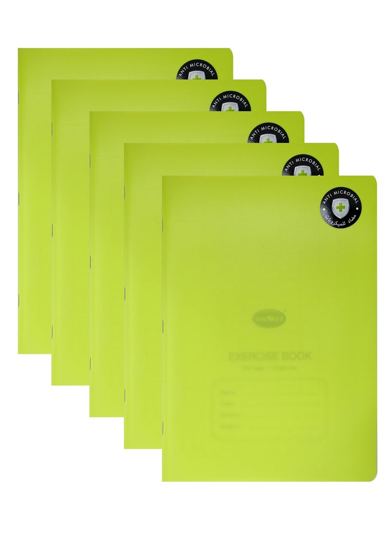 Navneet 5-Piece A4 Size Single Line Exercise Book 200 Pages With PVC Cover Green  - Image 1