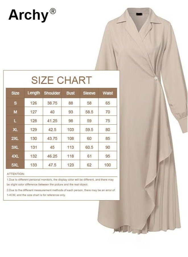 Archy Women's Casual Dress Maxi long Dress Plus Size Long Sleeve Maxi Dresses Cinched Slim Fit Flowy Long Dress - Image 5