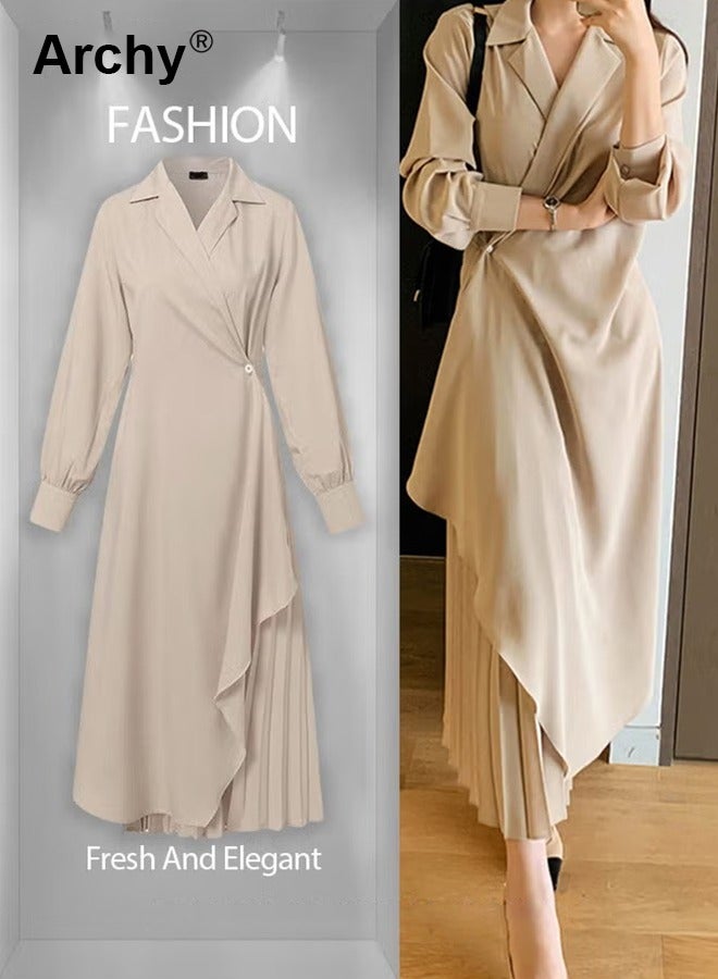 Archy Women's Casual Dress Maxi long Dress Plus Size Long Sleeve Maxi Dresses Cinched Slim Fit Flowy Long Dress - Image 4