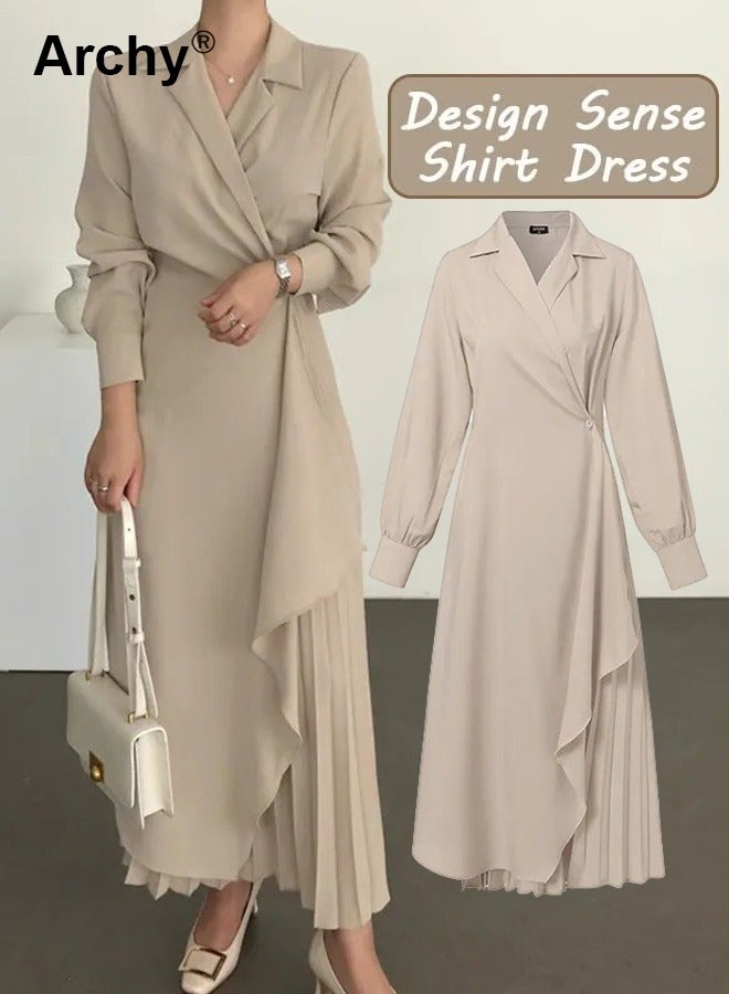 Archy Women's Casual Dress Maxi long Dress Plus Size Long Sleeve Maxi Dresses Cinched Slim Fit Flowy Long Dress - Image 1