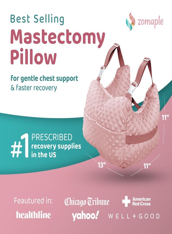 Zomaple Mastectomy Recovery Pillow + Strap, Seat Belt Cover & Shower Lanyard - Post-Op Essentials, Breast Augmentation/Reduction & Mastectomy Recovery Supplies - Washable Cover for Comfort & Support - Image 2