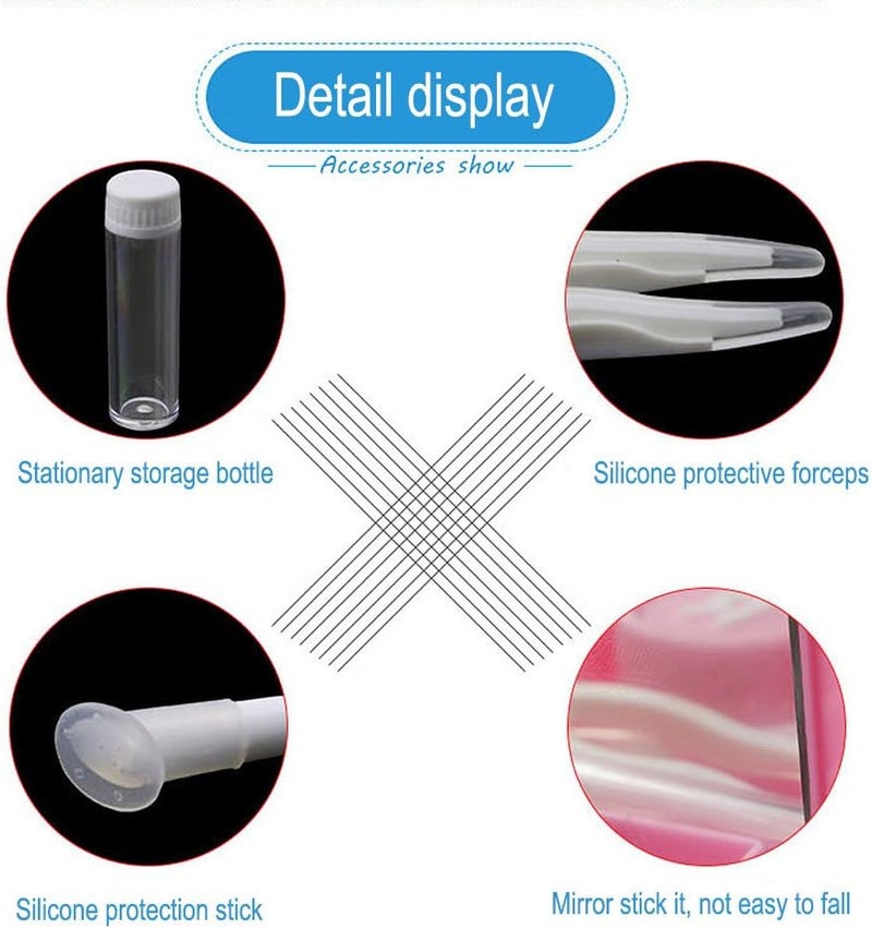 Ahier AHIER Portable Contact Lens Case Travel Kit Mirror bottle  tweezers Container Holder black  - Image 3