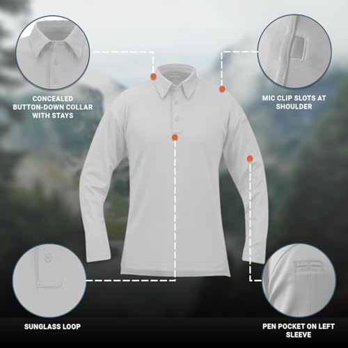 PROPPER قميص بولو بأكمام طويلة للرجال من بروبر I.C.E، أبيض، 2X-كبير - Image 4