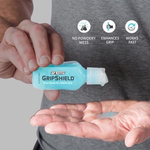 2Toms GripShield, Non-Sticky Grip Enhancer, Dry Grip Solution for Sweaty Hands, Tennis, Pickleball, Golf, Pole Dancing, and Gaming, 1.5 Ounces, 3 Bottles - Image 2