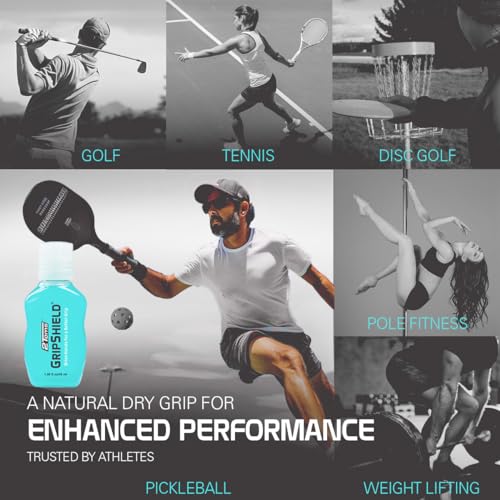 2Toms GripShield, Non-Sticky Grip Enhancer, Dry Grip Solution for Sweaty Hands, Tennis, Pickleball, Golf, Pole Dancing, and Gaming, 1.5 Ounces, 3 Bottles - Image 4